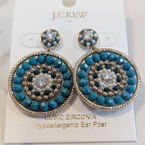 J.Crew Factory Beaded Circle Statement Earrings
